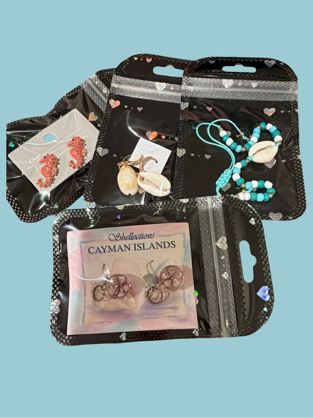 Bundle of sea items Turquoise Beaded Shell Bracelet and Earrings Set, and more